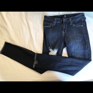 Just Black Ripped Jeans - Dark Wash